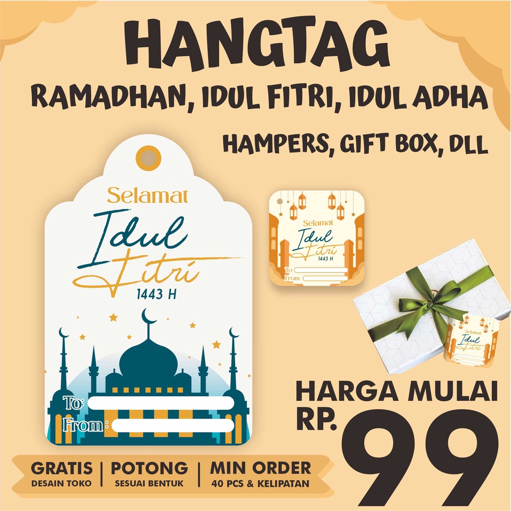 Jual Hangtag Hang Tag Lebaran Ramadhan Idul Fitri Hampers Giftbox