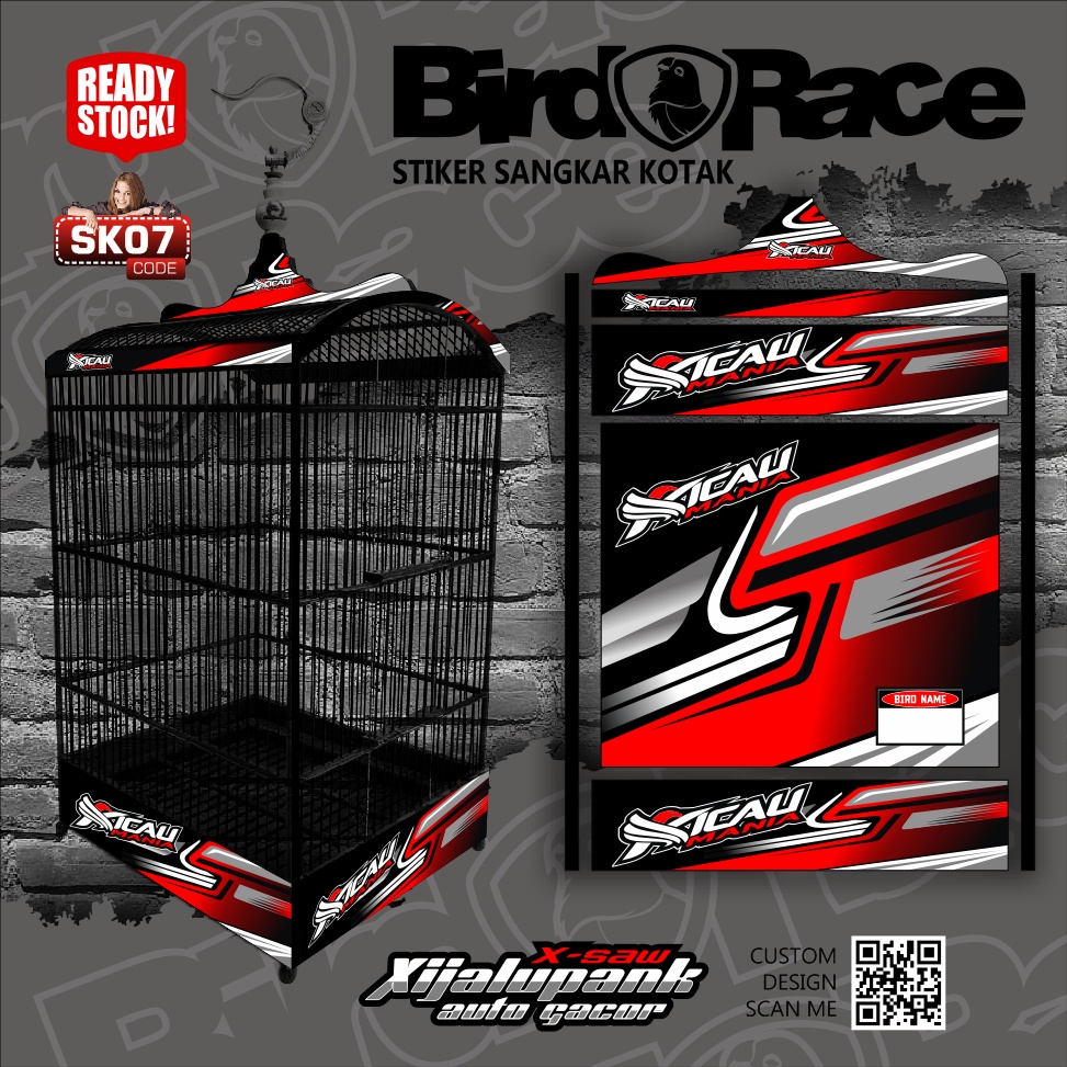 Jual Stiker SANGKAR KOTAK KK No 1 No 2 No 3 Sticker Kandang Burung Sk