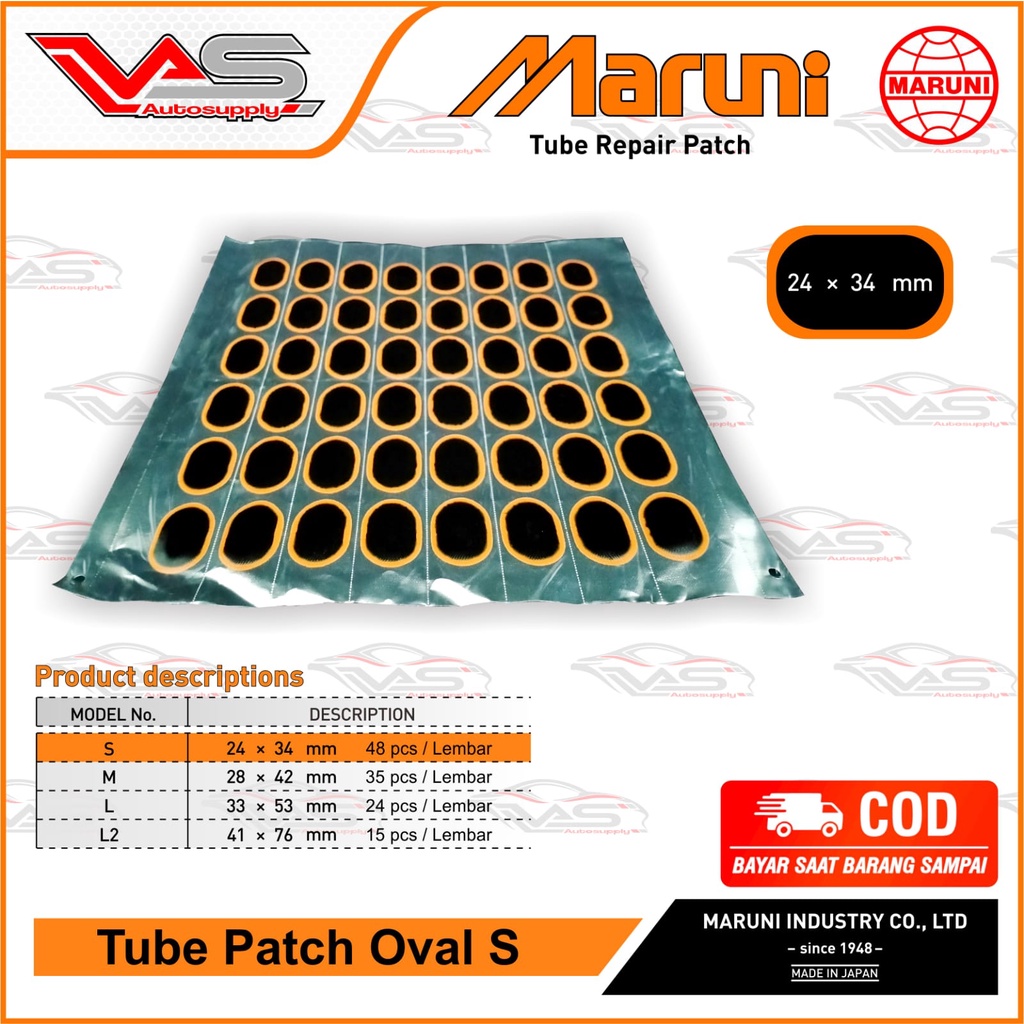 Jual Karet Tambal Ban Dalam Maruni Oval Tip Top Maruni Tube Patch