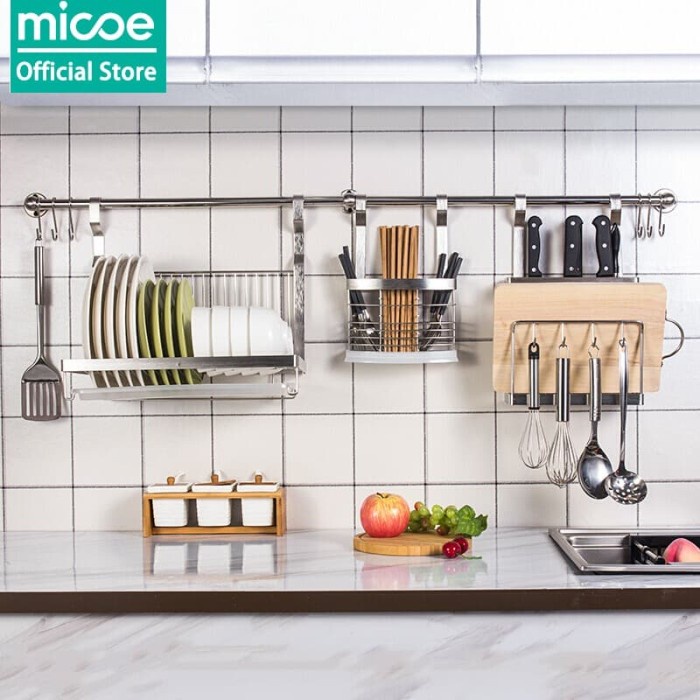 Jual TERBARU MICOE RAK DAPUR HIASAN DINDING RAK PENYIMPANAN STAINLESS