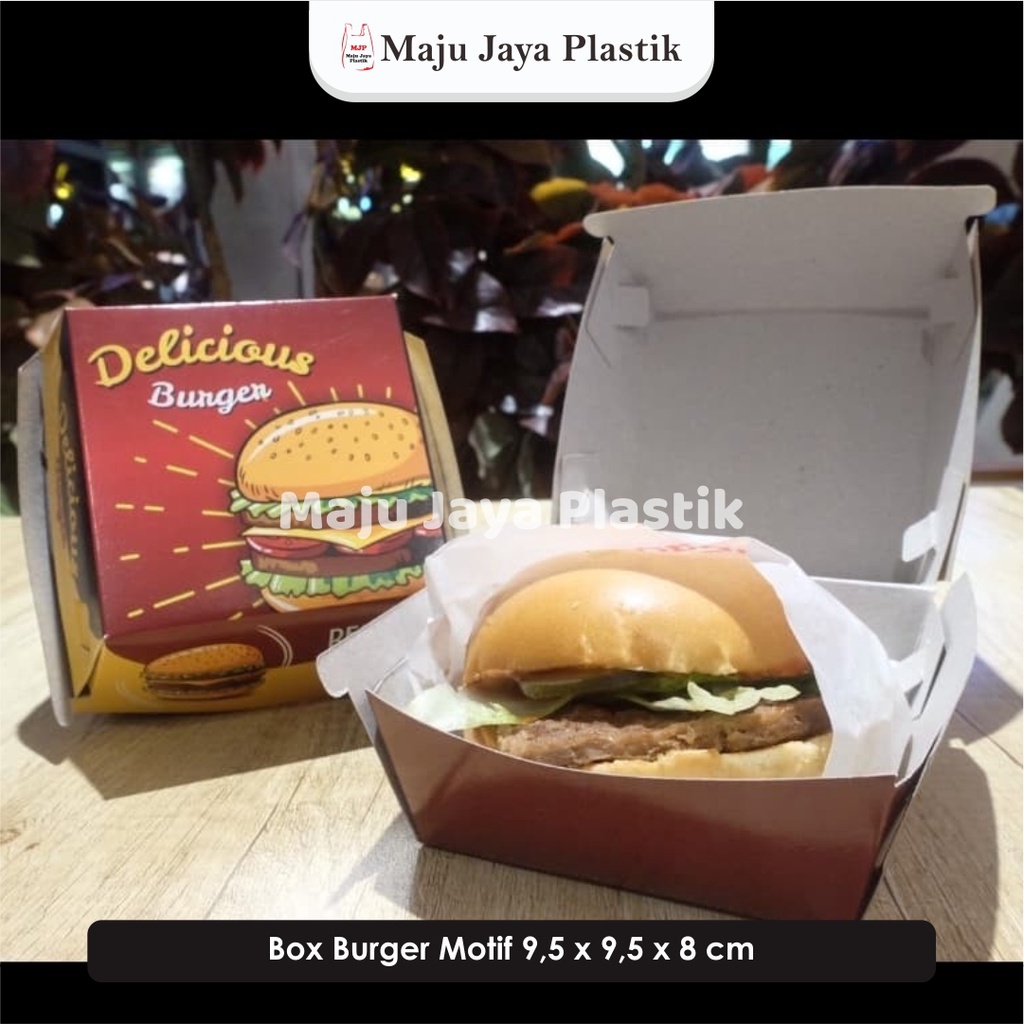 Jual Min 10pcs Kemasan Burger 9x9x8cm Dus Burger Sandwich Kotak