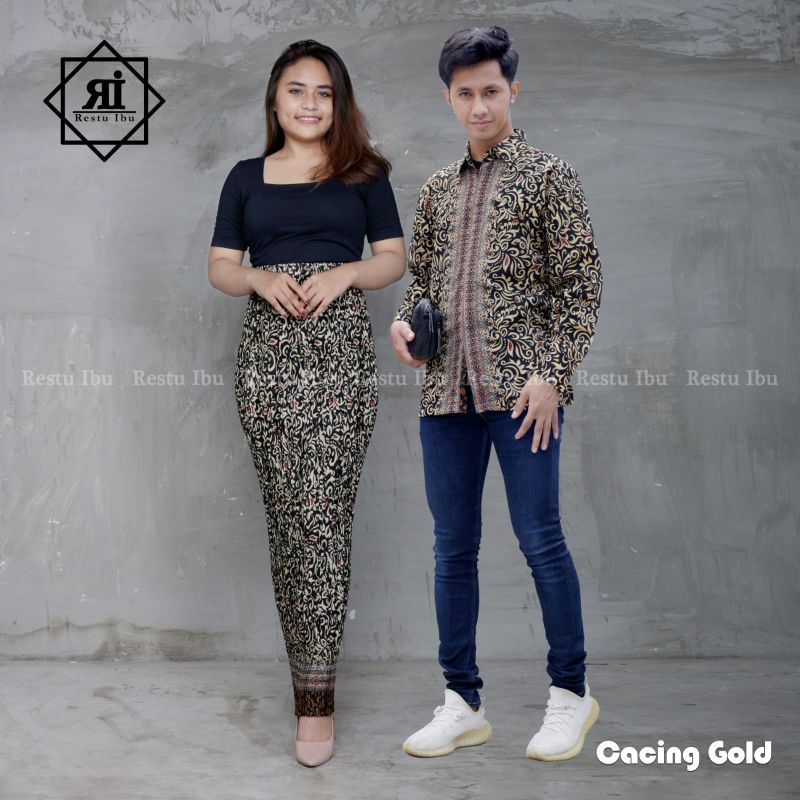 Jual Indah Kebaya Kemeja Batik Pria Modern Lengan Panjang Couple