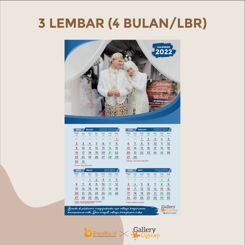 Jual KALENDER DINDING 2024 CUSTOM KALENDER DESAIN MODERN ELEGANT