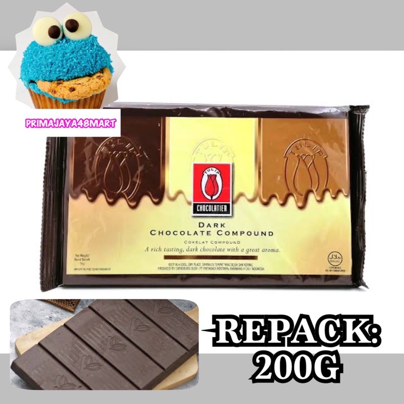 Jual REPACK 200G TULIP COMPOUND Chocolate Coklat Batang Cokelat