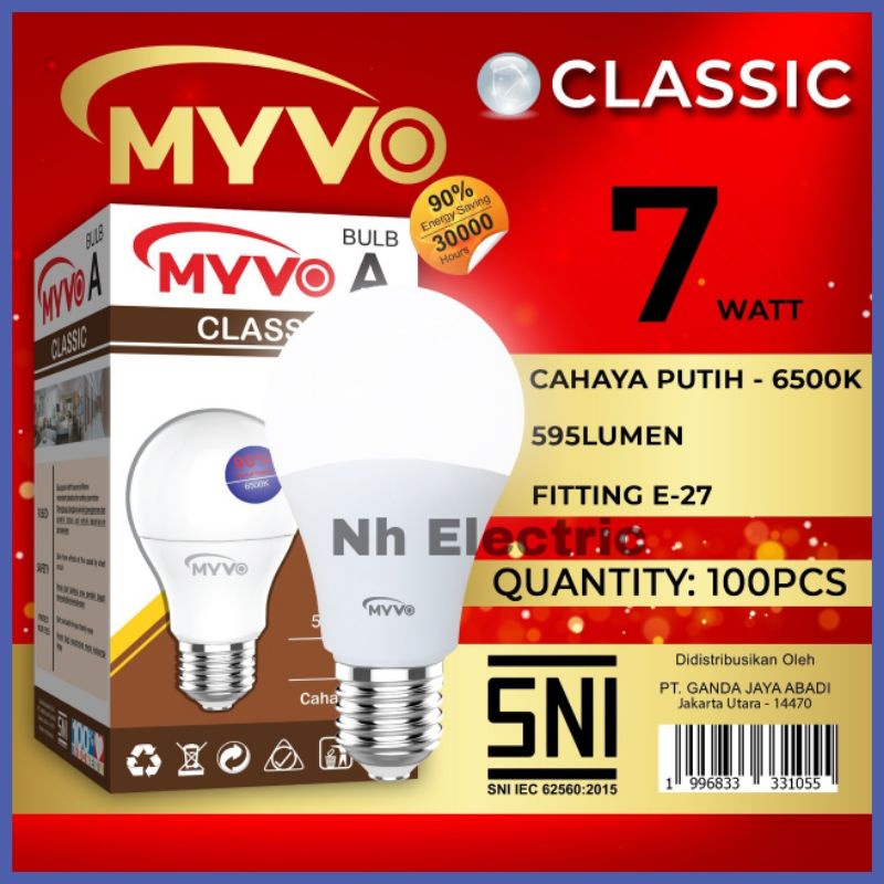 Jual Lampu Led Bohlam Myvo Classic 7 Watt Led 7w Classic Myvo Led