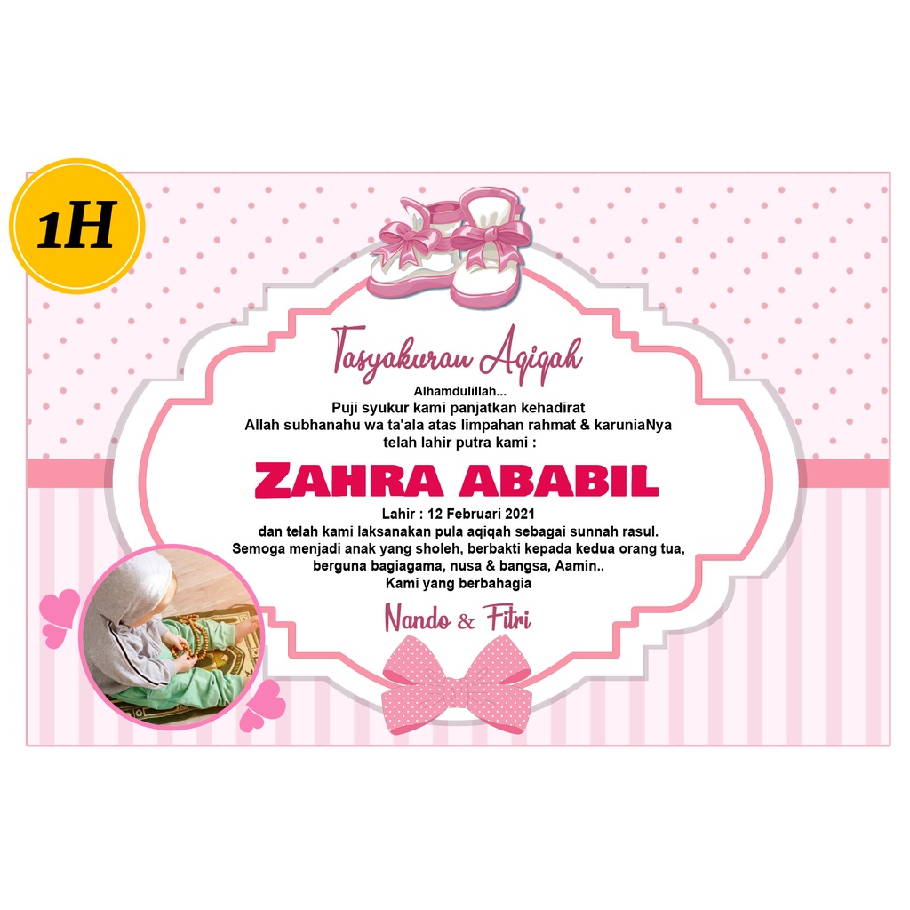 Jual Sticker Aqiqah Nasi Box Tasyakuran Aqiqah Kartu Ucapan Aqiqah