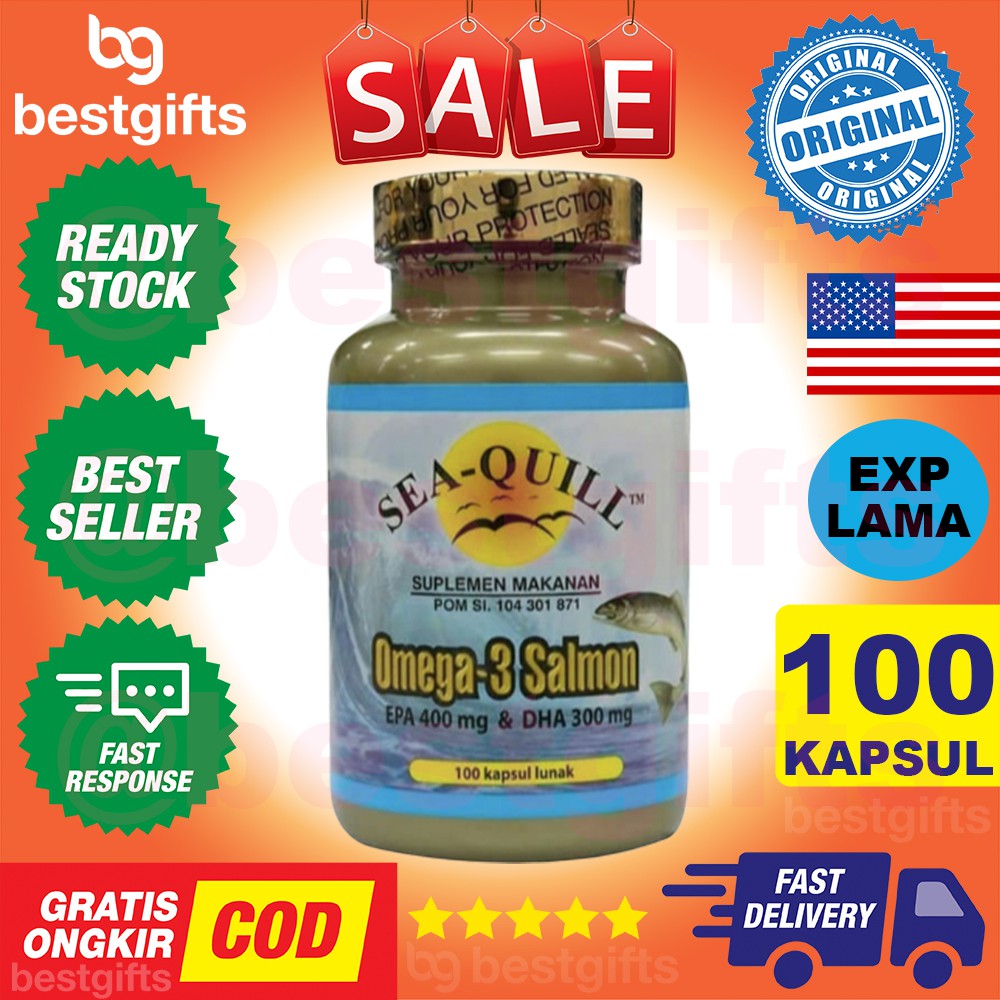 Jual Sea Quill Seaquill Sea Quill Omega Salmon Fish Oil Kolesterol