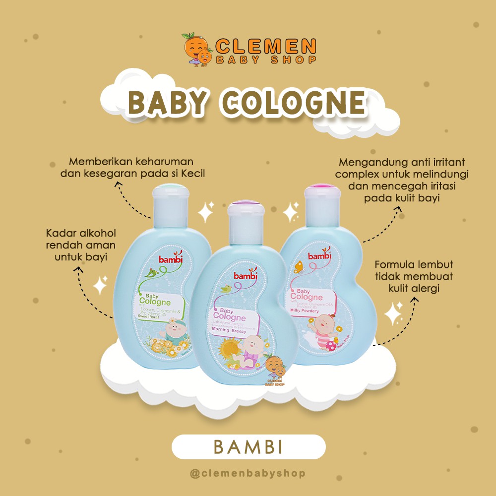 Jual Bambi Baby Cologne 100 ML Shopee Indonesia