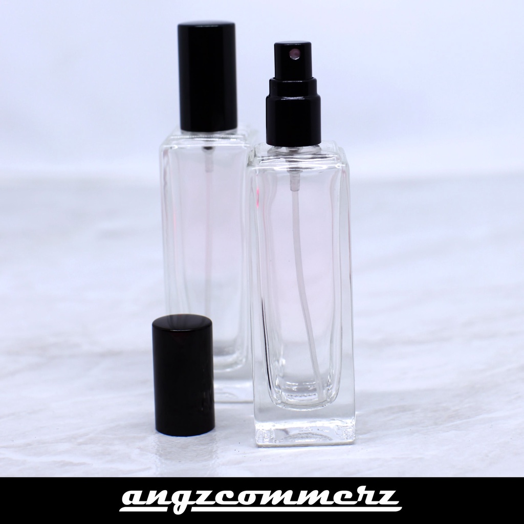 Jual Clear Square Glass Bottle Spray Botol Semprot Parfum Kotak Bening