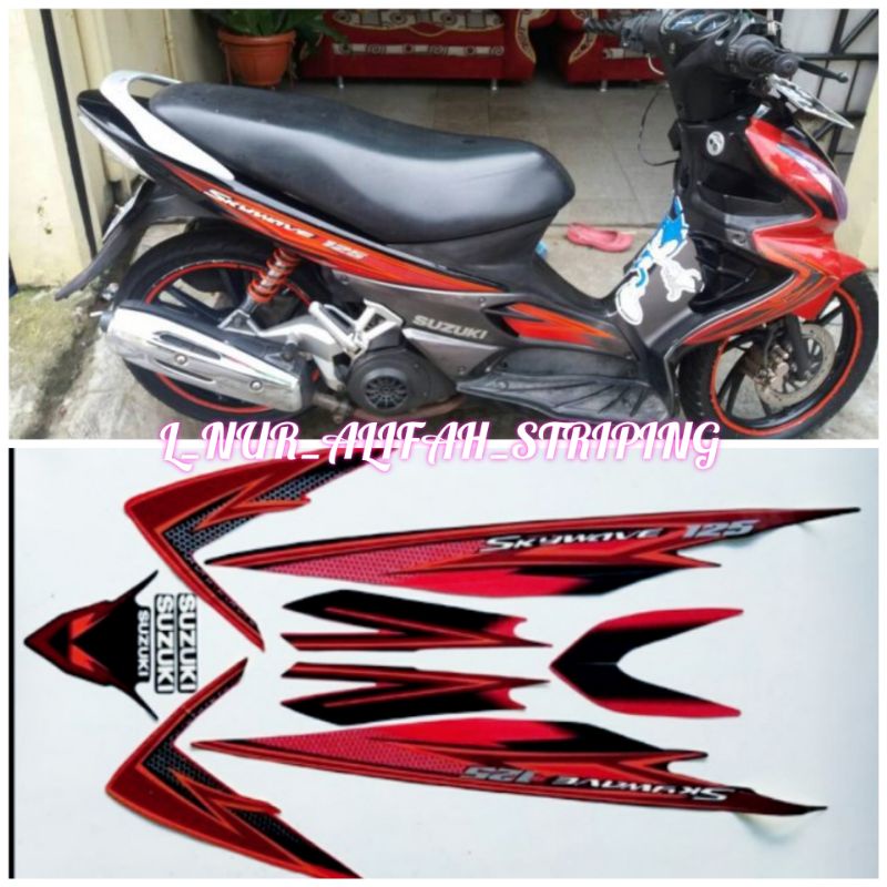 Jual Stiker Striping Lis Les Polet Body Motor Suzuki Skywave Hitam