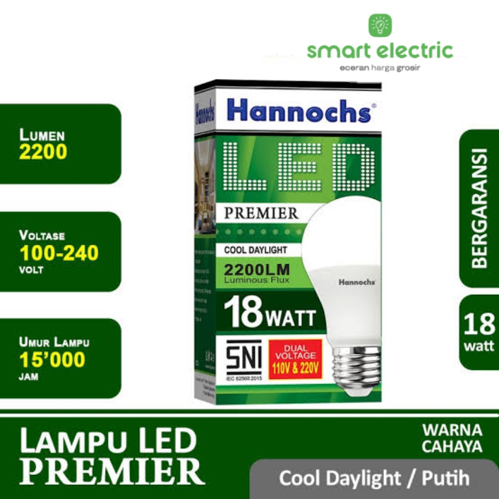 Jual Hannochs Premier 18 Watt Bohlam LED Terang Lampu Hemat Energy