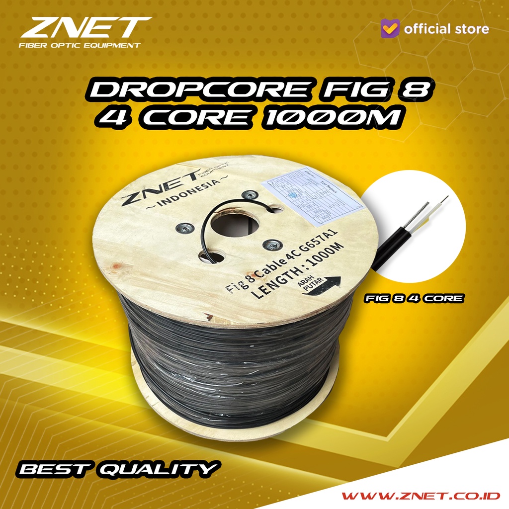 Jual DROPCORE DROPWIRE FIG 8 4 CORE MURAH 1000M FIBER OPTIK KABEL FO