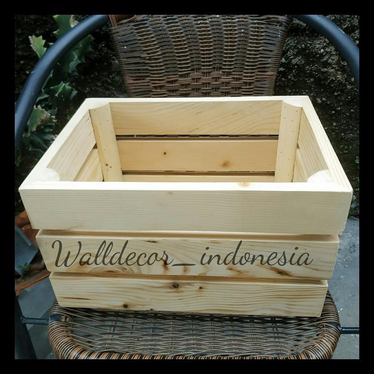 Jual UNIK WOODEN CRATE 35X25X20 WOOD BOX PETI KAYU KOTAK KAYU DEKORASI