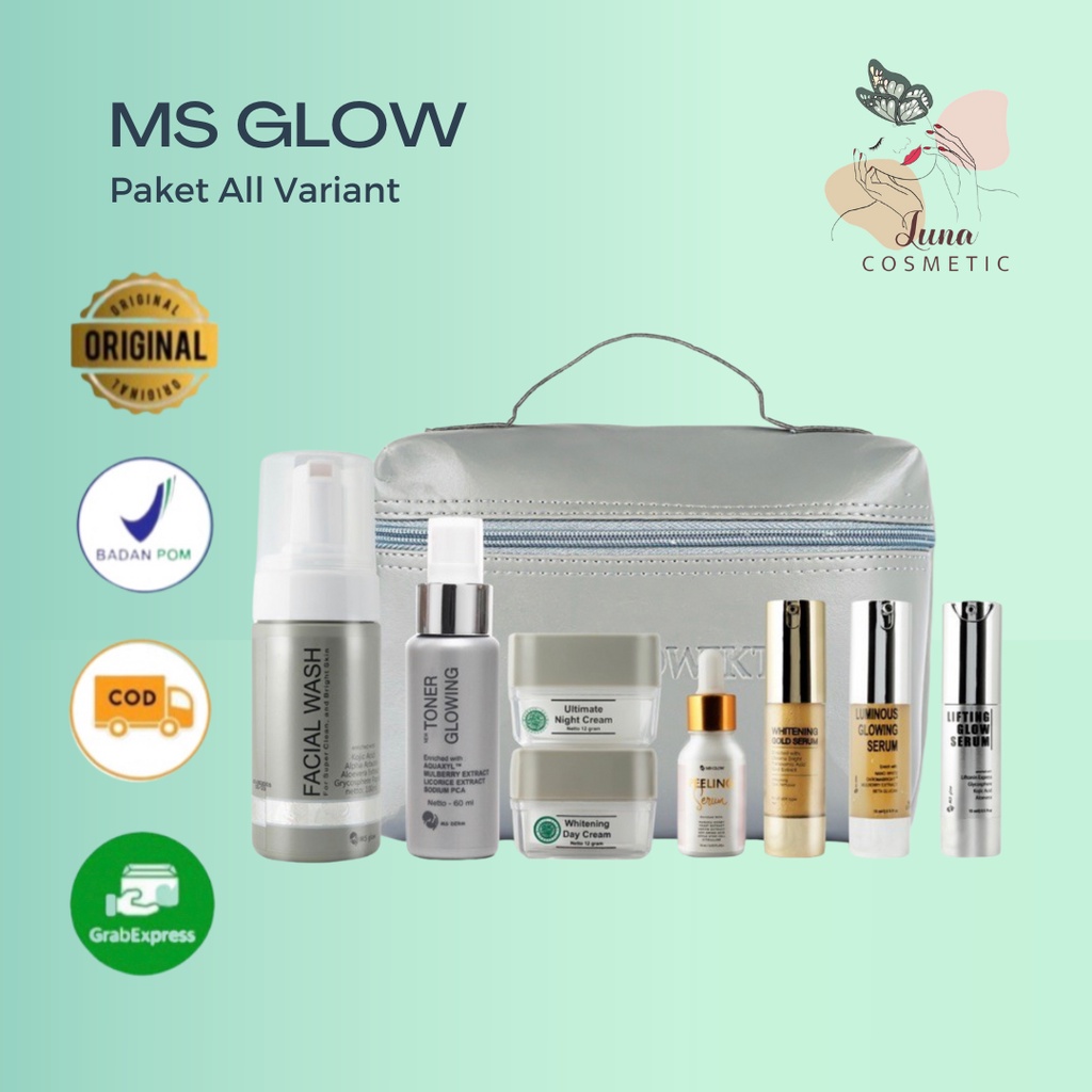 Jual Ms Glow All Produk Paket Wajah Free Pouch Kosmetik Bb Ecer