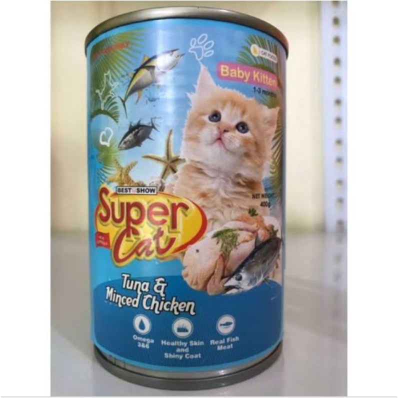 Jual Makanan Kucing Super Cat Kaleng Baby Kitten Tuna Minced Chicken