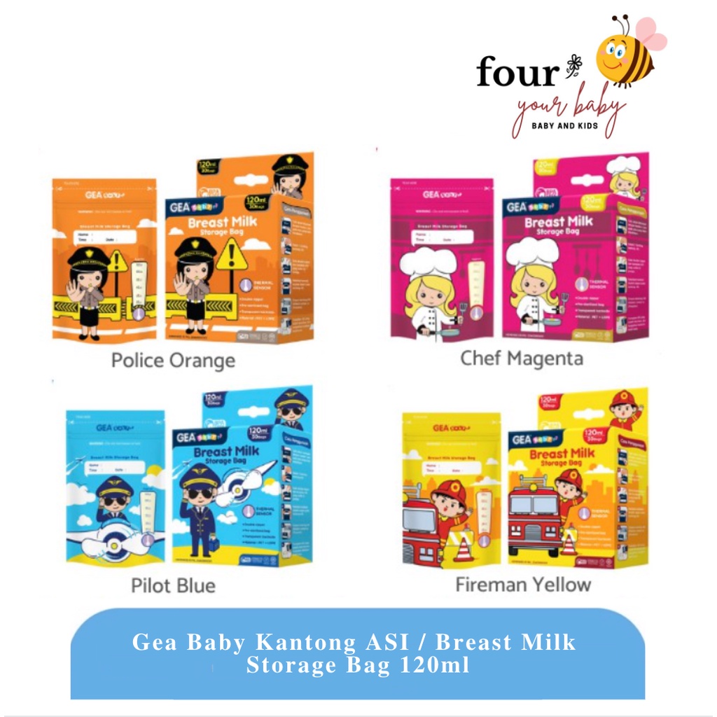 Jual Gea Baby Breast Milk Storage Bag 120ml Kantong ASI Tempat