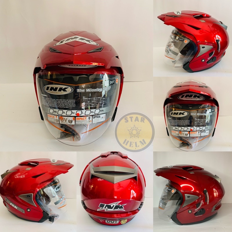 Jual Helm Half Face Ink T Max Double Visor Helm Half Face Ink Tmax