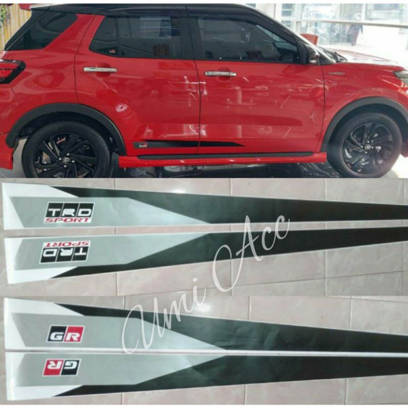 Jual Sticker Body Samping Toyota Raize Daihatsu Rocky Stiker Body