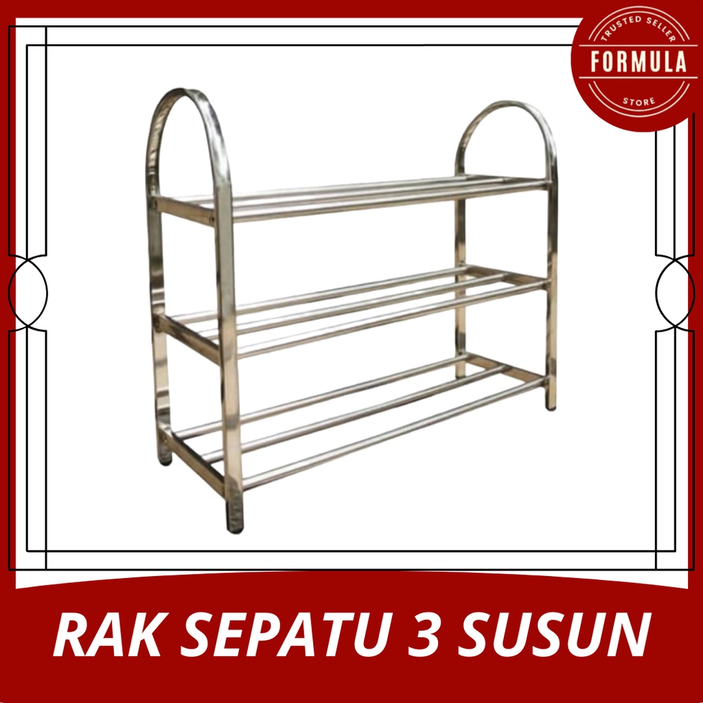 Jual Rak Sepatu Rak Sepatu Sandal Susun Stainless Steel Anti Karat