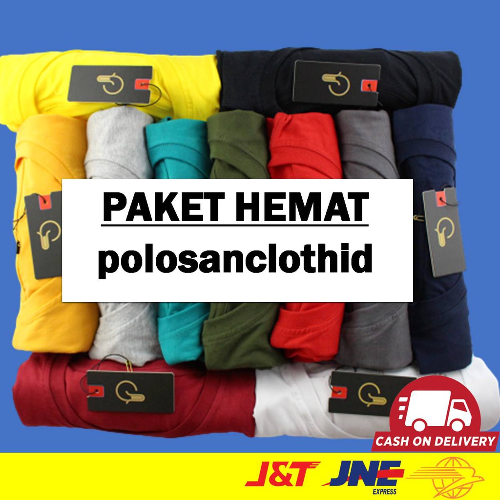 Jual Kaos Polos Combed 30s PROMO PAKET HEMAT Dapat 3 Kaos Polos