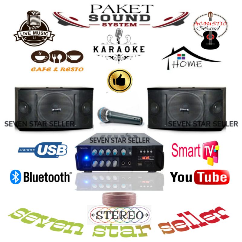 Jual Paket Sound System Karaoke Rumahan Cafe Outdoor Speaker Inch