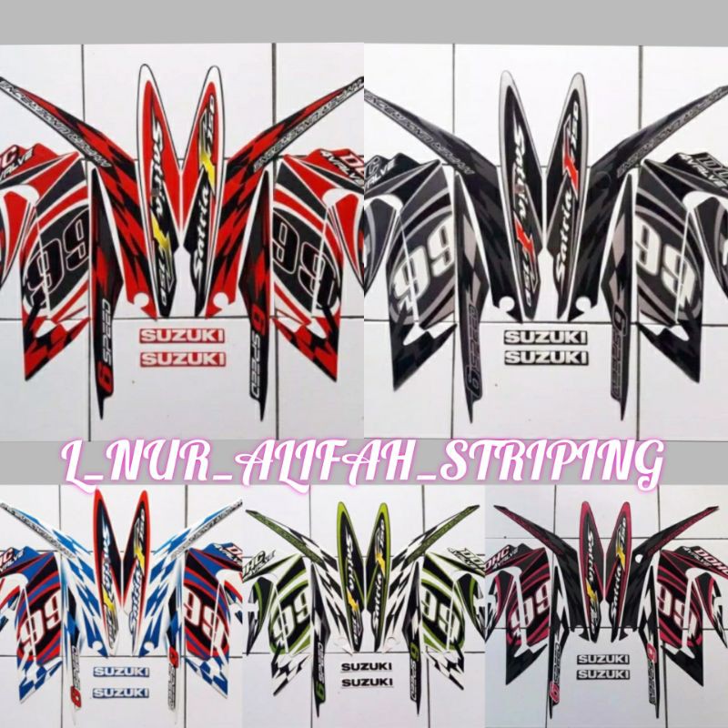 Jual STICKER STRIPING LIS LES BODY MOTOR SUZUKI SATRIA FU 150 BARONG