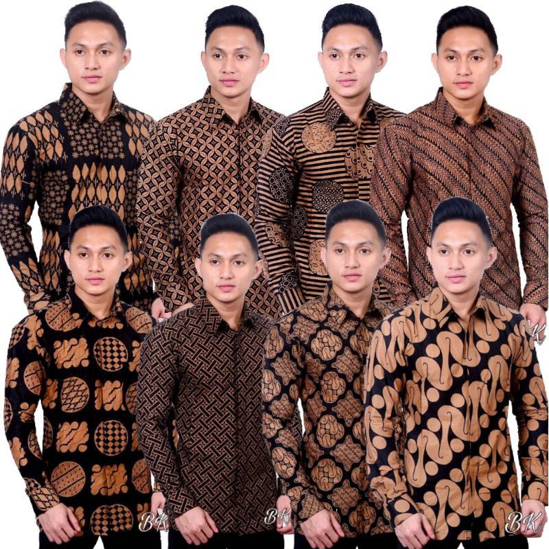 Jual BAJU BATIK PRIA LENGAN PANJANG KEMEJA BATIK MODERN MOTIF SOGAN