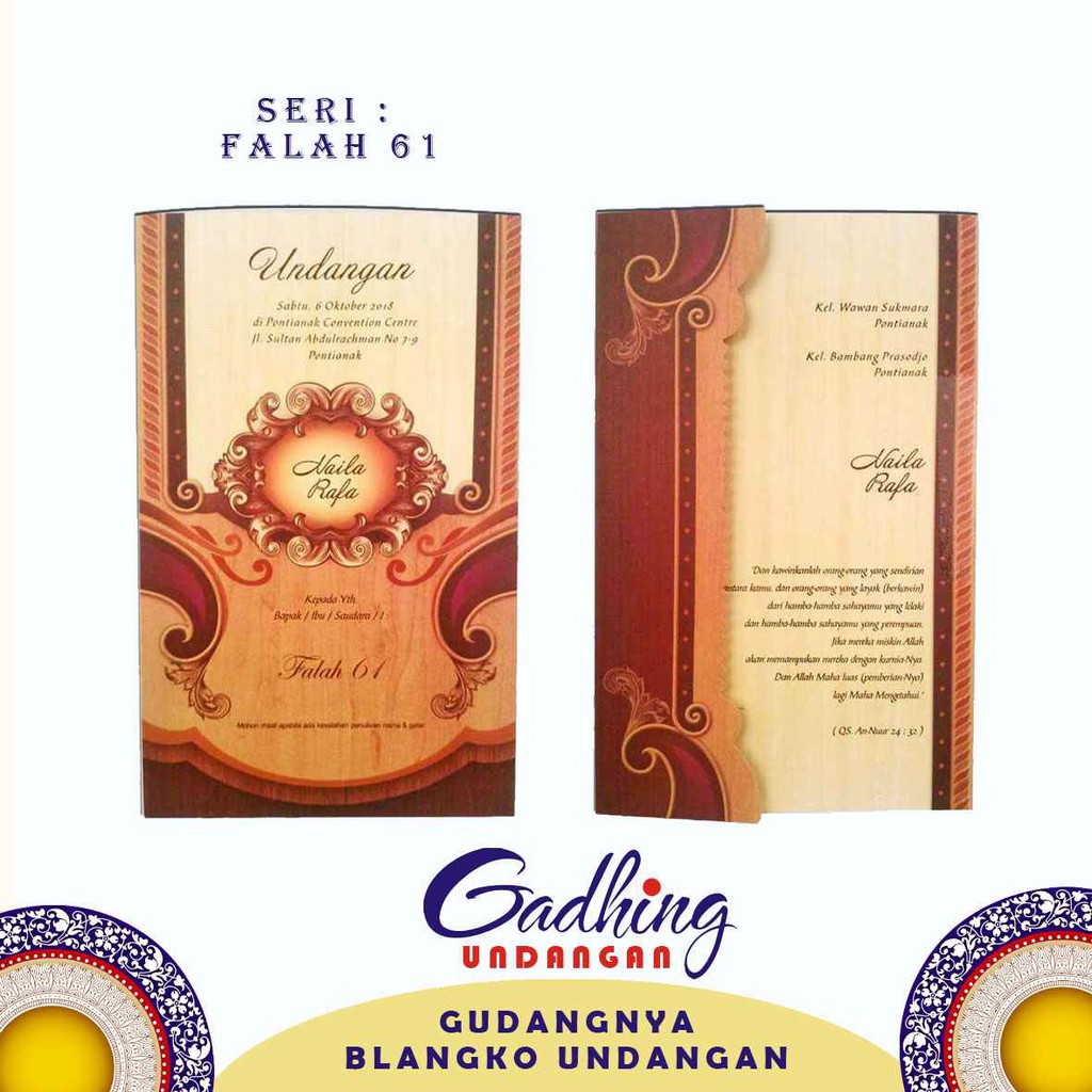 Jual Blangko Undangan Falah 61 Harga Murah Isi 100 Lembar Shopee