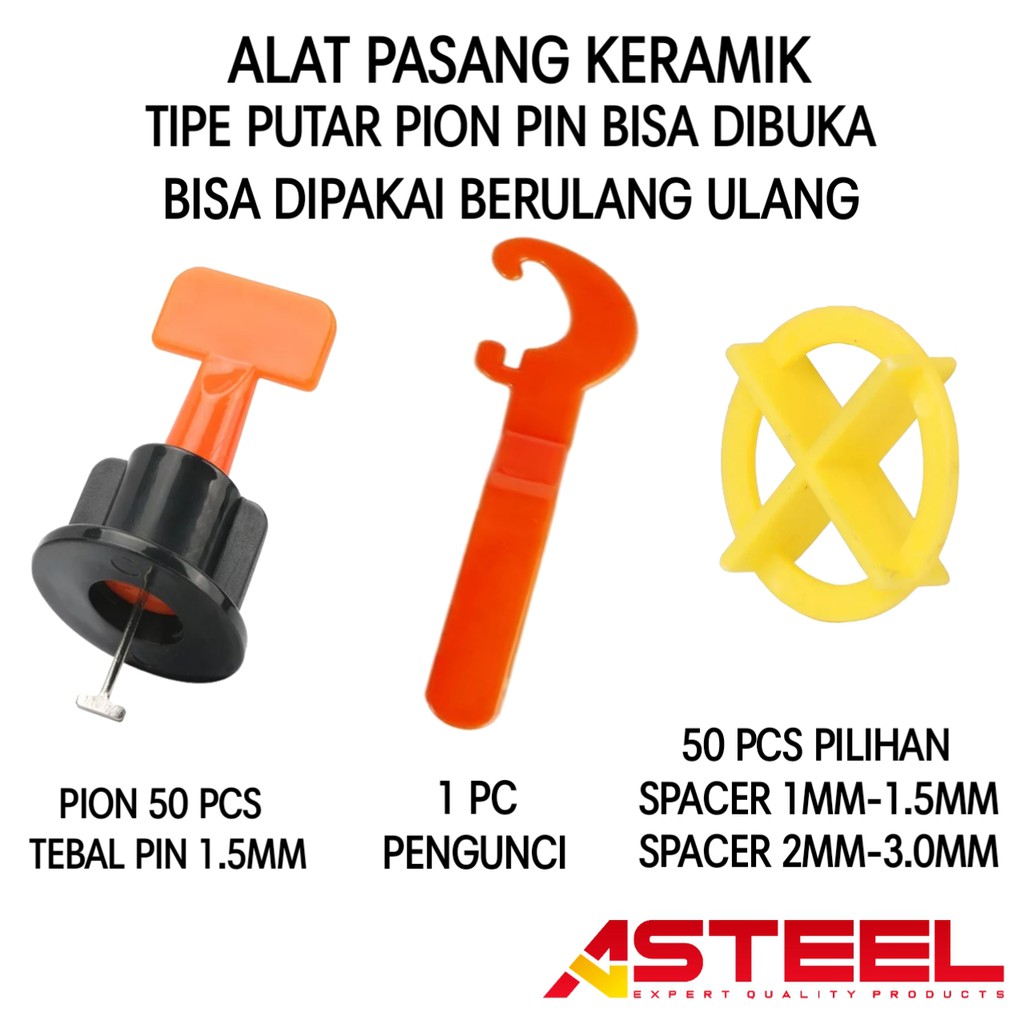 Jual ASTEEL Alat Perata Pasang Keramik Granit Tipe Putar Bisa Dipakai