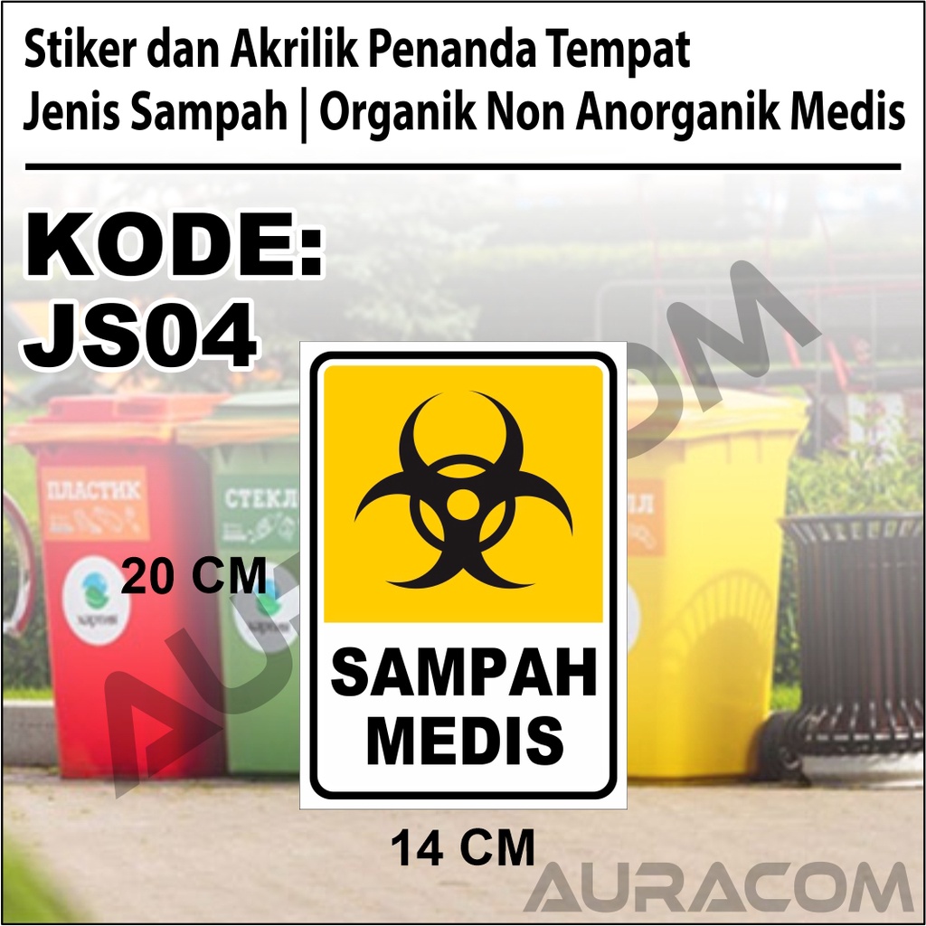 Jual Stiker Dan Akrilik Penanda Tempat Jenis Sampah Organik Non