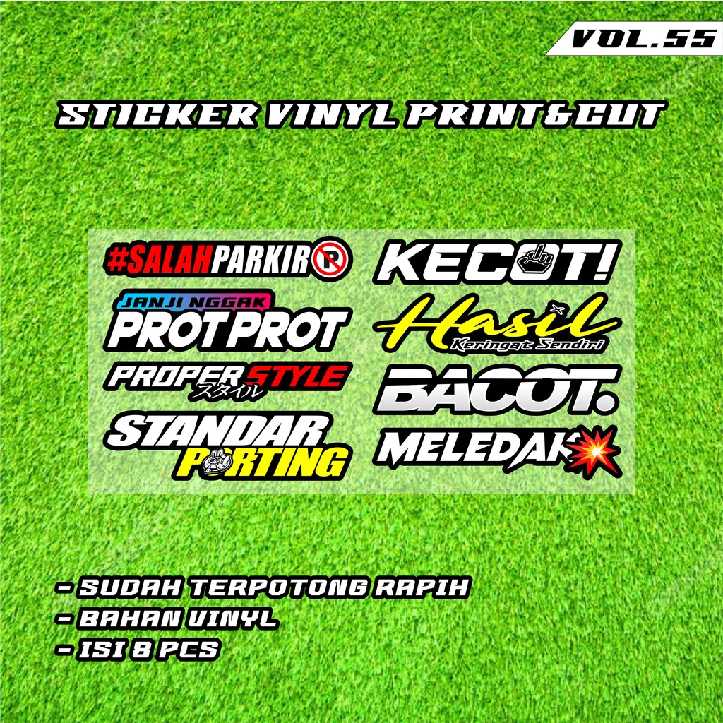 Jual Sticker Racing Vinyl Pack Print Cut Stiker Motor Sticker Viral