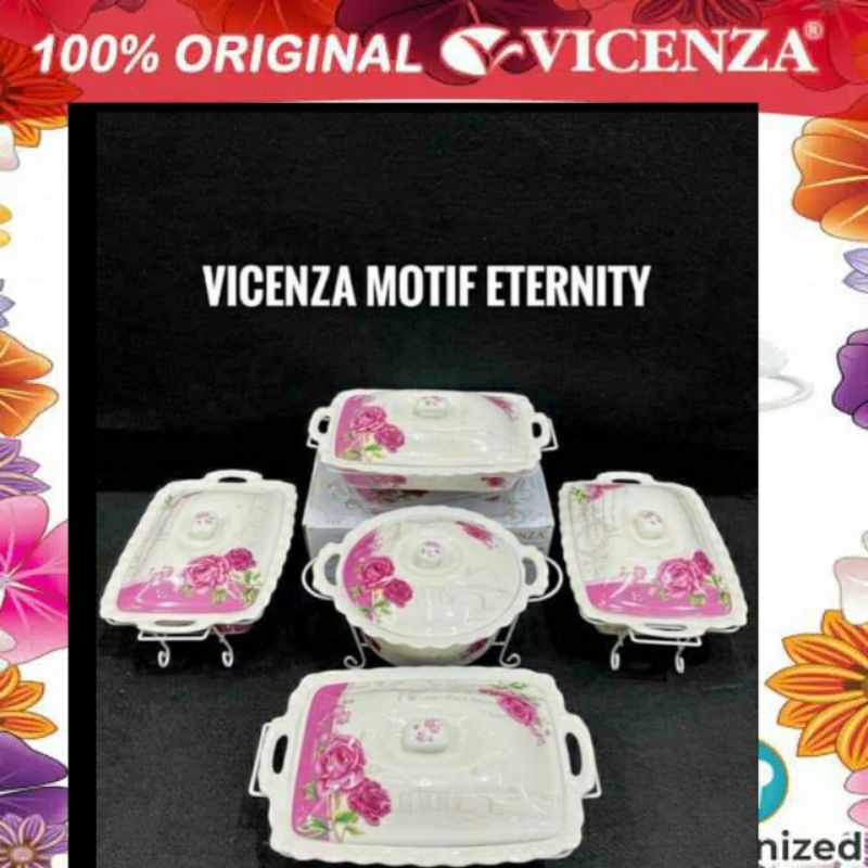 Jual Vicenza Prasmanan Set Segi Bulat Motif Mawar Shopee Indonesia