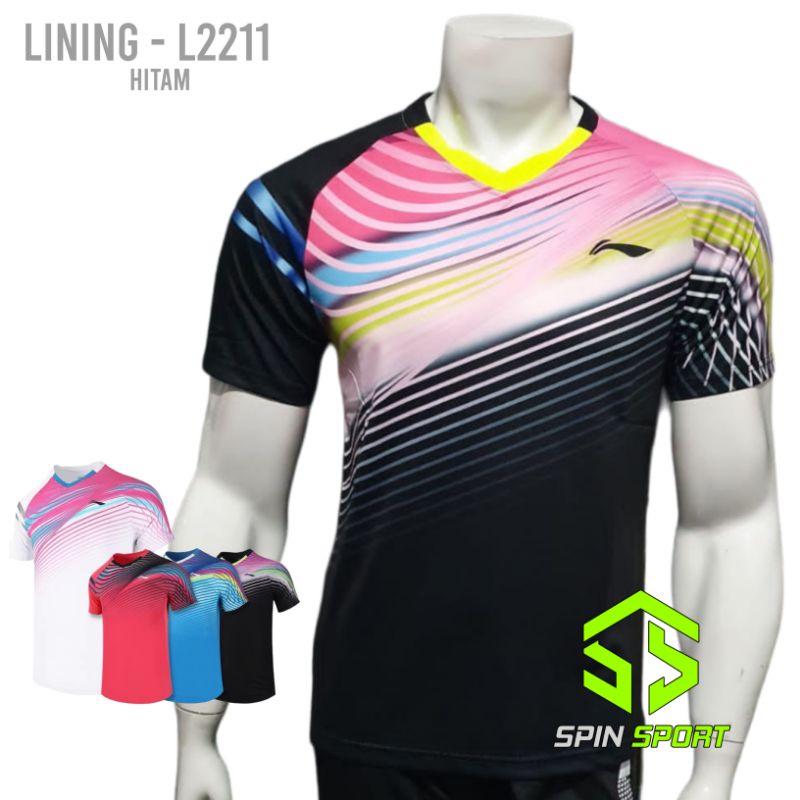 Jual L2211 Hitam Lining Summer Collection Kaos Baju Lining Li Ning