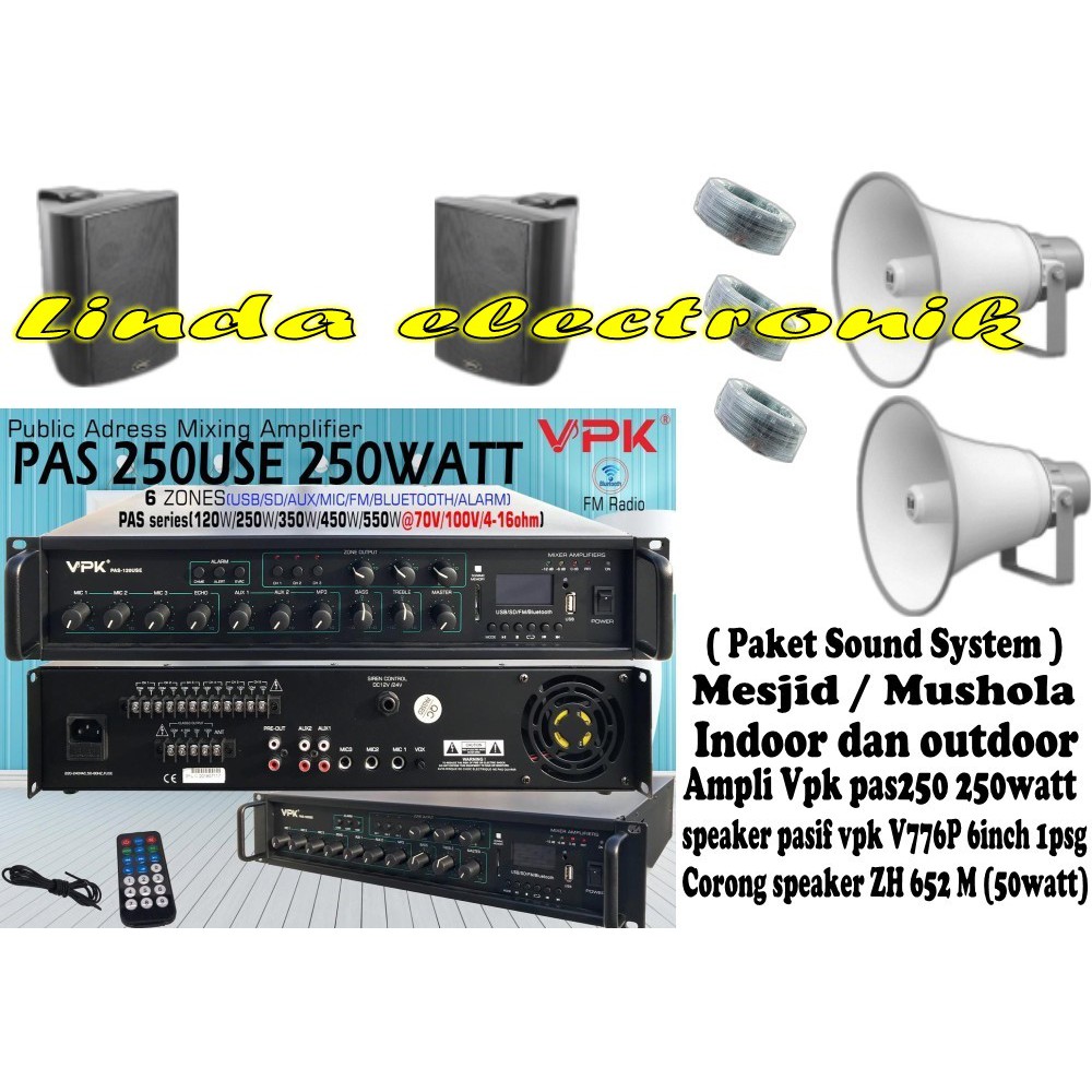 Jual Paket Sound System Mesjid Musholla Indoor Dan Outdoor Toa 250watt