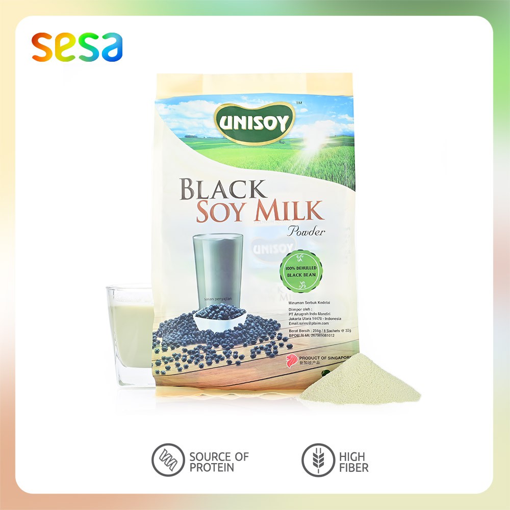 Jual Unisoy Organic Soy Milk Black Soya G Sachets G