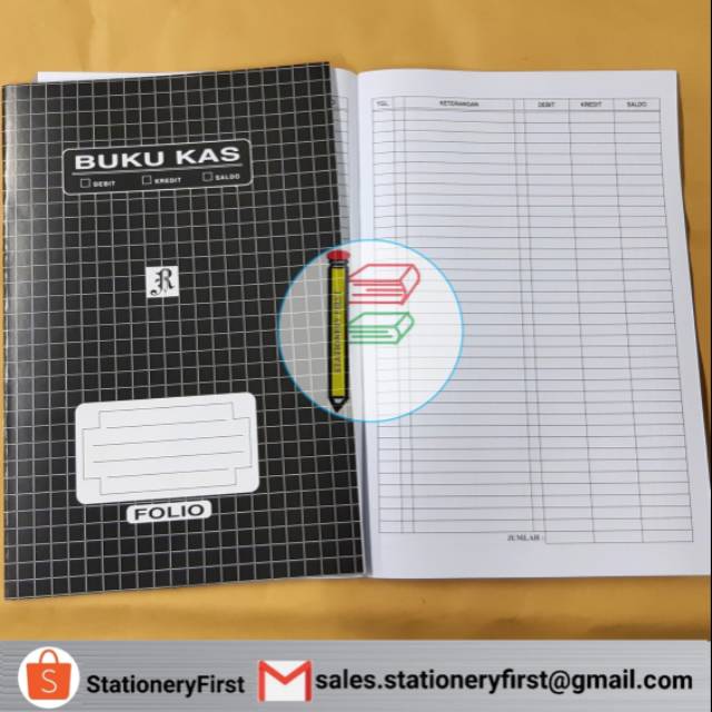 Jual Buku Kas Akuntansi Kolom Debit Kredit Saldo Folio Besar Hitam