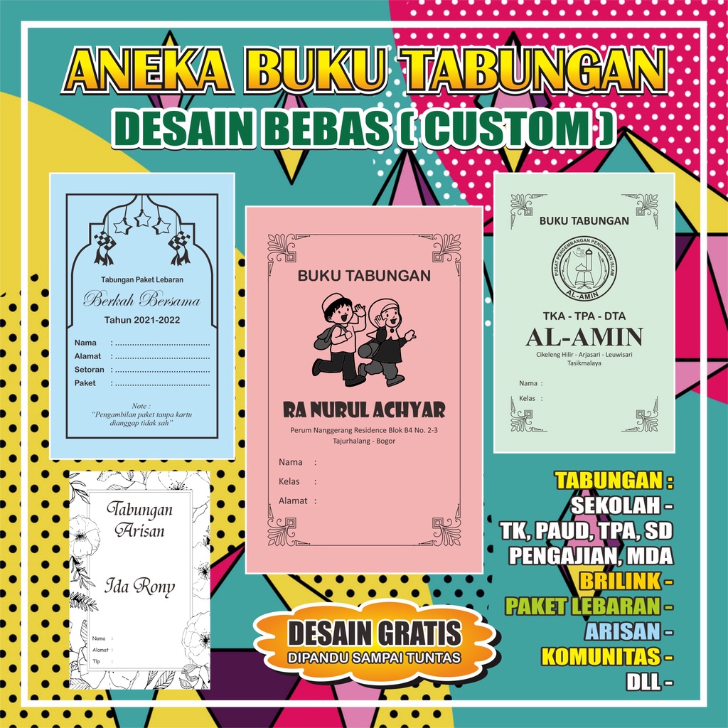 Jual Buku Tabungan Costum Sekolah Hari Raya Arisan Dll Shopee