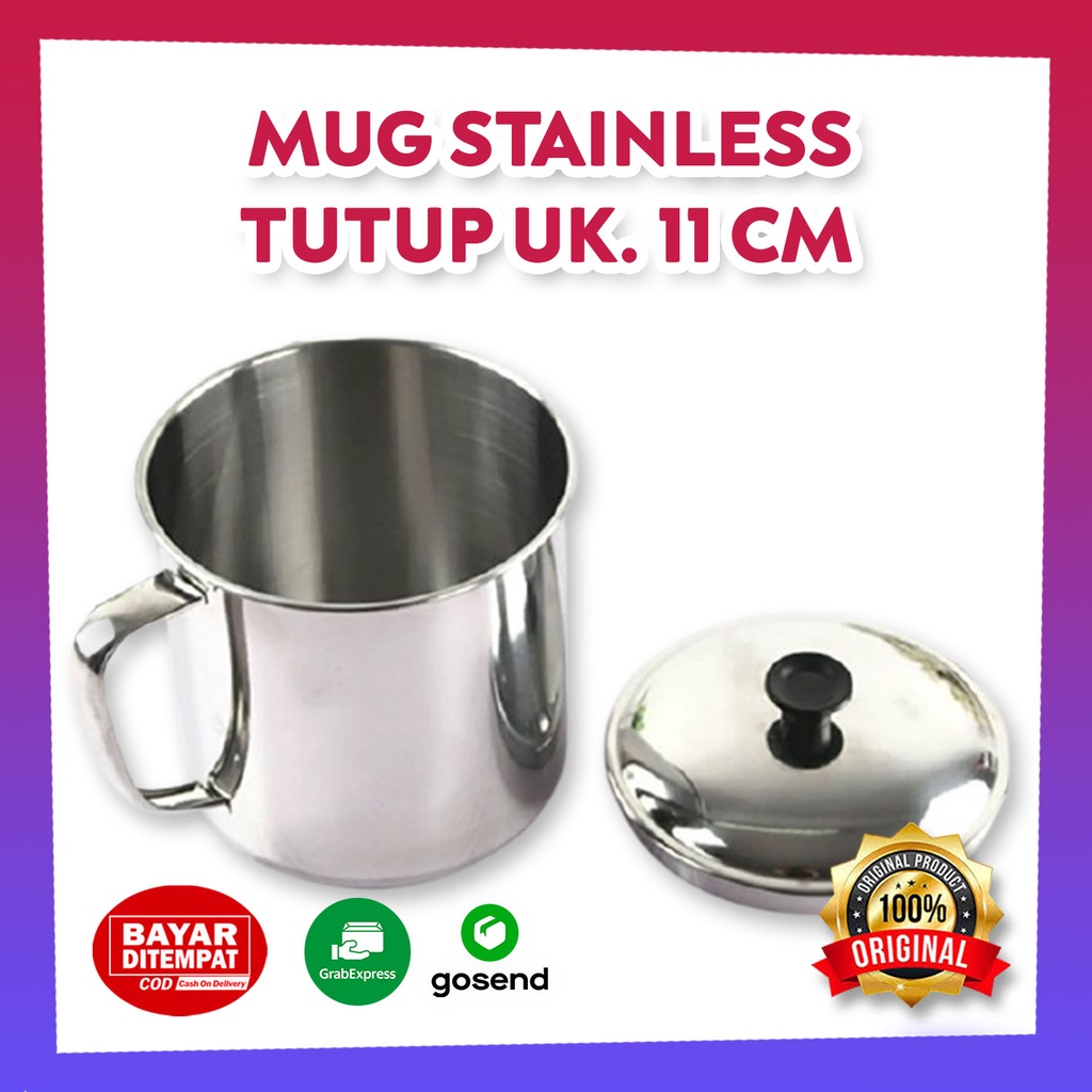 Jual MUG TUTUP STAINLESS JADUL Kecil Tahan Panas Cangkir Kopi Coffee