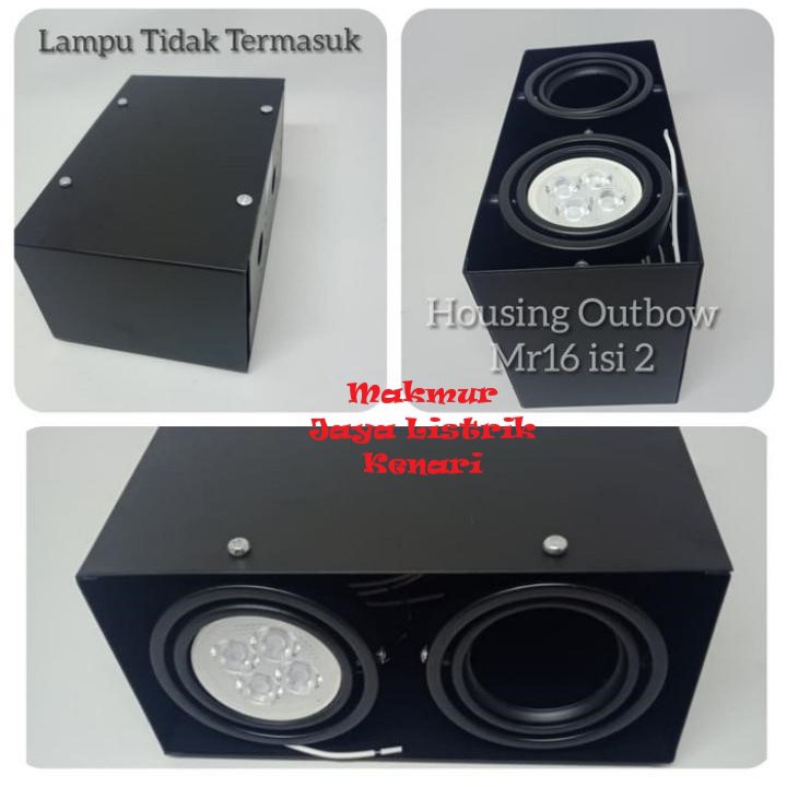 Jual Rumah Lampu Downlight Outbow Fitting Mr Kotak Double Body