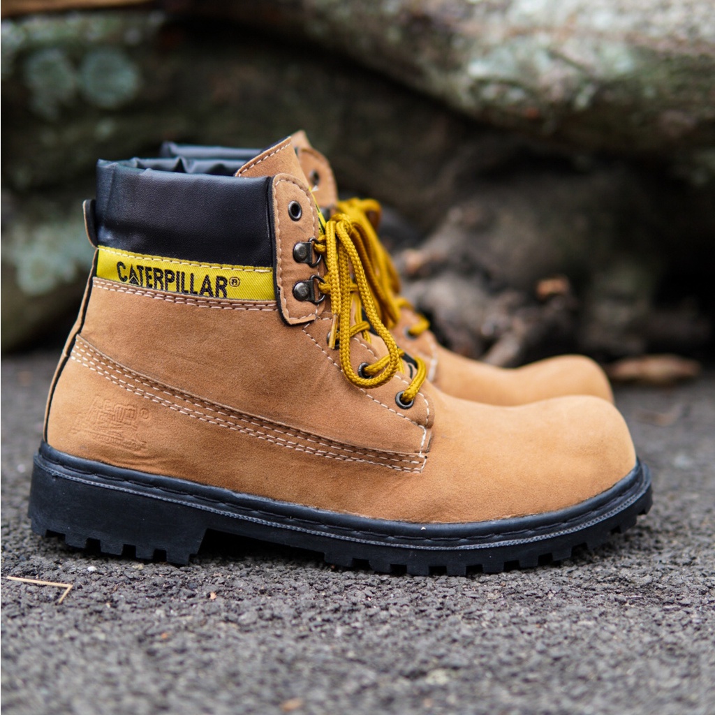 Jual Cod Sepatu Boots Caterpillar Sby Boot Safety Ujung Bes Suedei