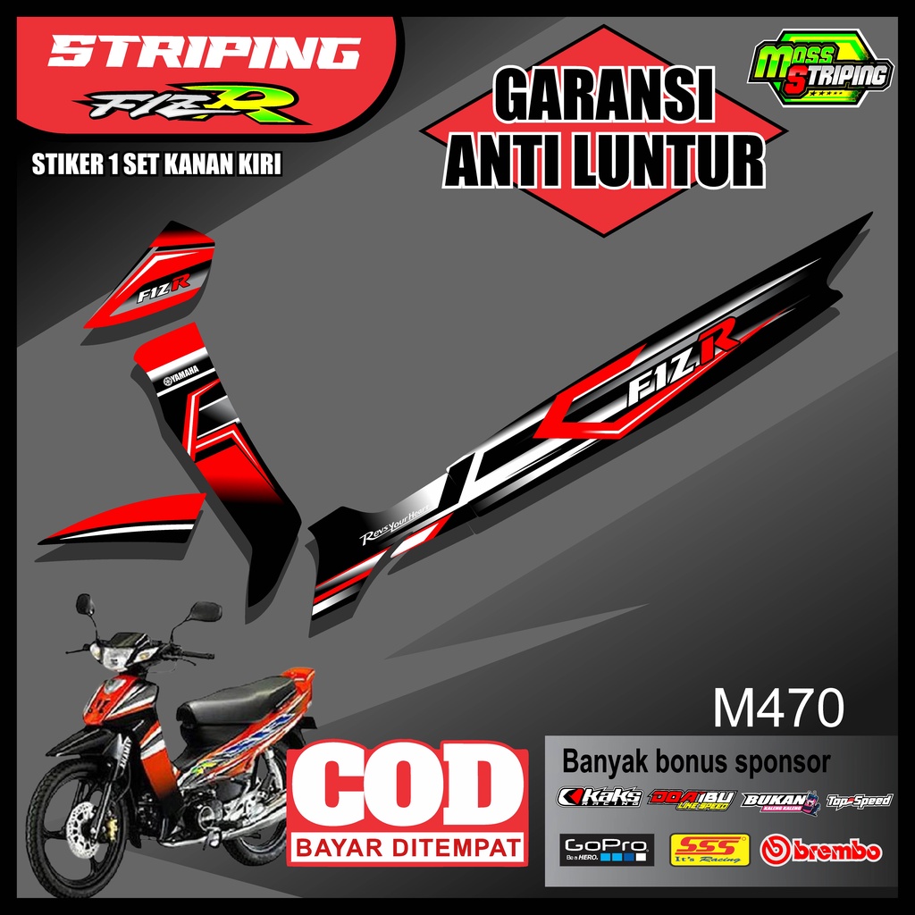 Jual Stiker Sticker Striping Fiz R Kode M Variasi Stiker Motor Semi