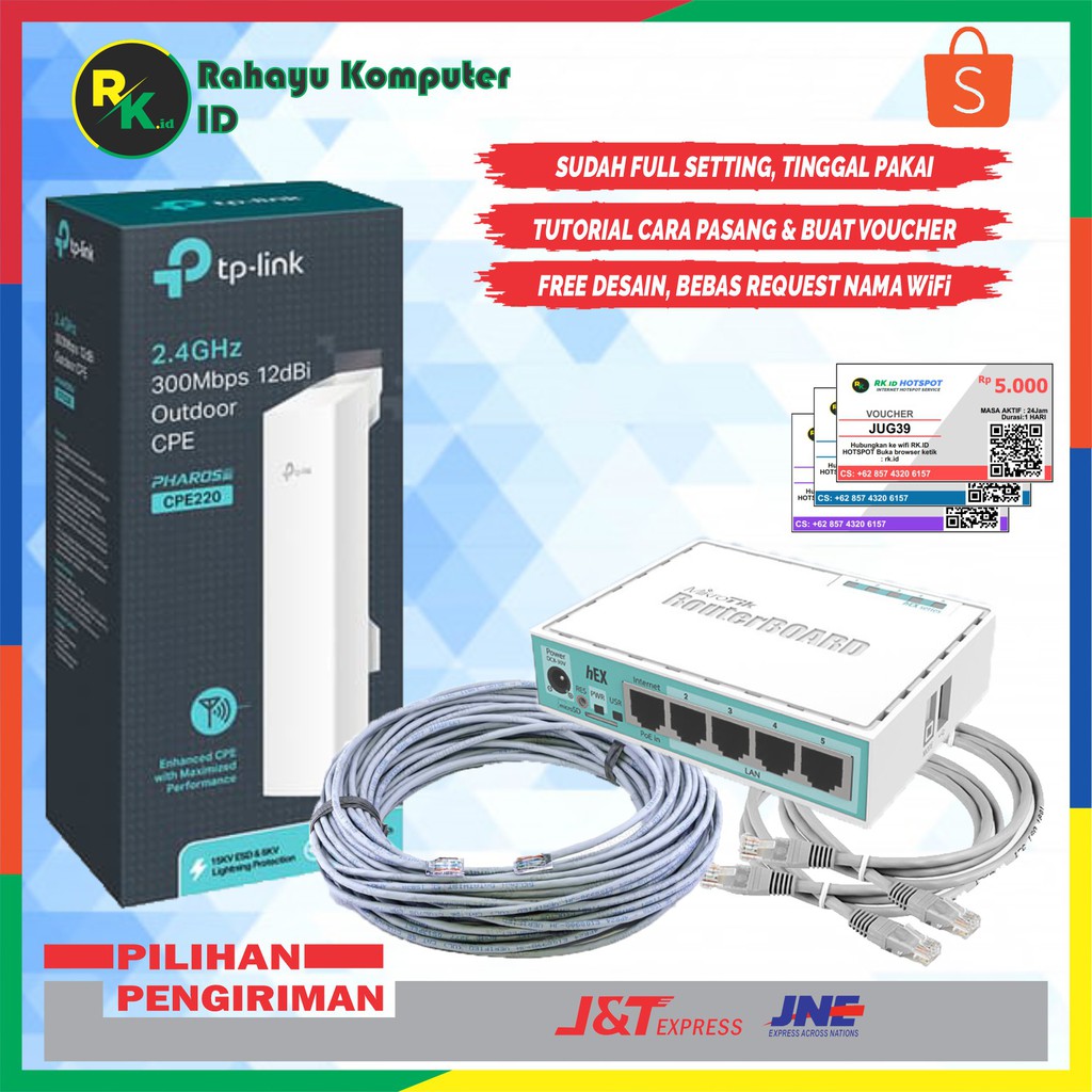 Jual Paket Alat Usaha Wifi RT RW NET Sistem Voucher Hotspot Billing