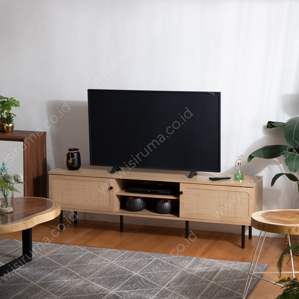 Jual Meja Rak Tv Minimalis Pintu Geser Oval Tv Stand Isiruma