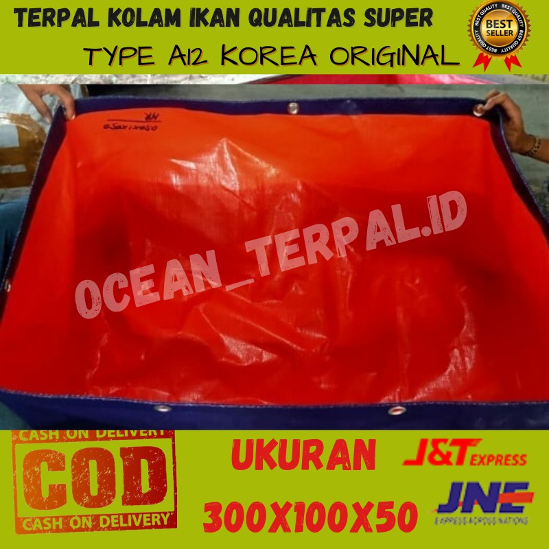 Jual TERPAL KOLAM IKAN LELE 300X100X50 KOLAM TERPAL KOREA ORIGINAL