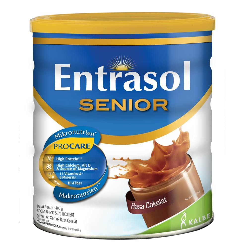 Jual Entrasol Platinum Senior Coklat Vanila 400gr 800gr Susu LANSIA