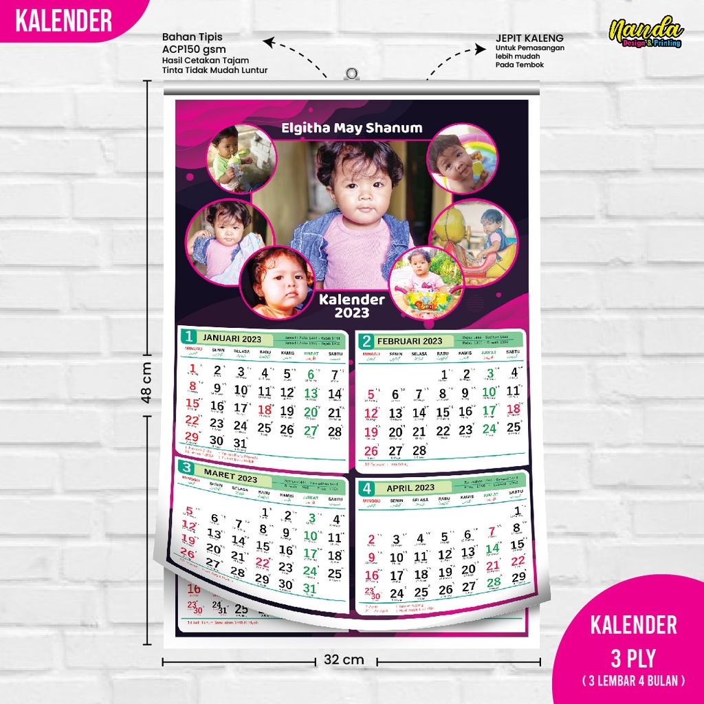 Jual CETAK KALENDER 2023 BISA PAKAI FOTO SENDIRI Shopee Indonesia