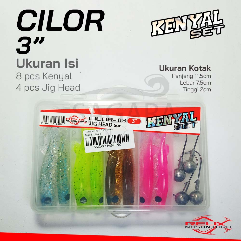 Jual Umpan Pancing Kenyal SET SoftLure Lengkap Jig Head Soft Lure Relix