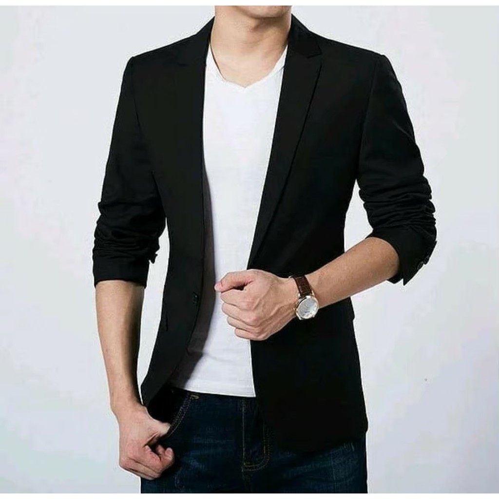 Jual Jas Blazer Pria Slim Fit Casual Formal Korea Style Keren Terbaru