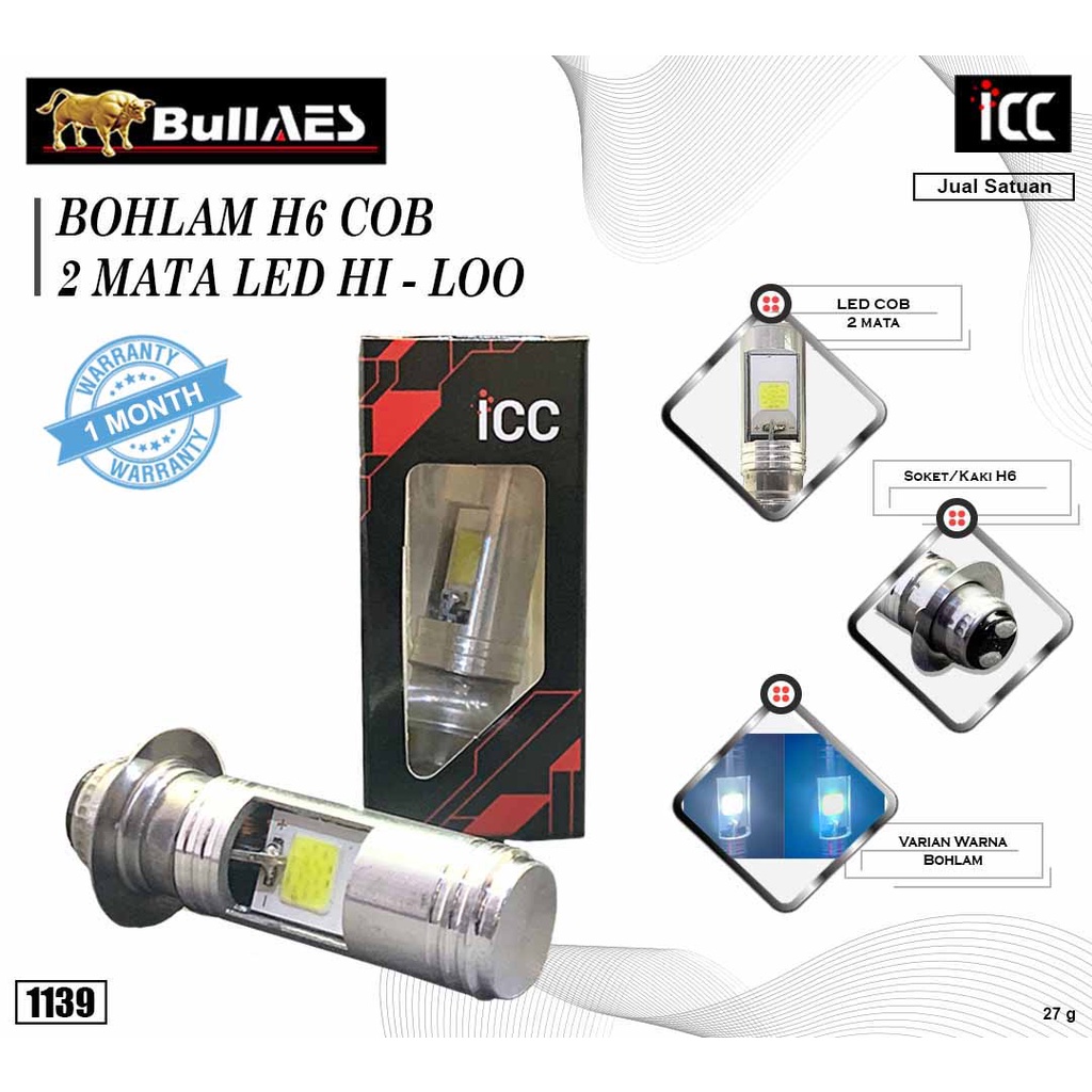 Jual Bohlam LED H6 Cob 2 Mata LED Ac Dd Merk ICC Shopee Indonesia