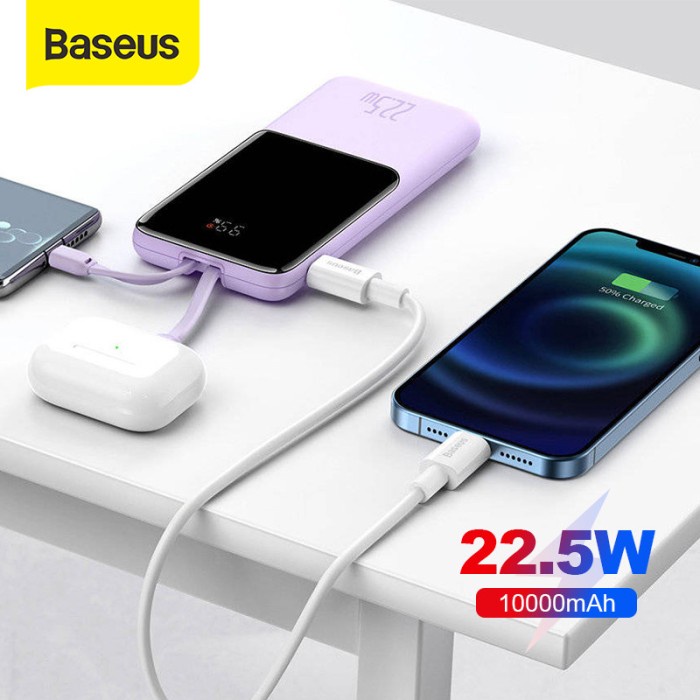 Jual Baseus Powerbank Mah Dual Kabel Iphone Type C Elf Display